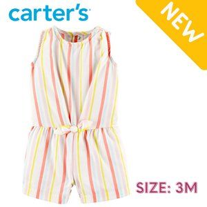 Carter's Baby Striped Twill Romper